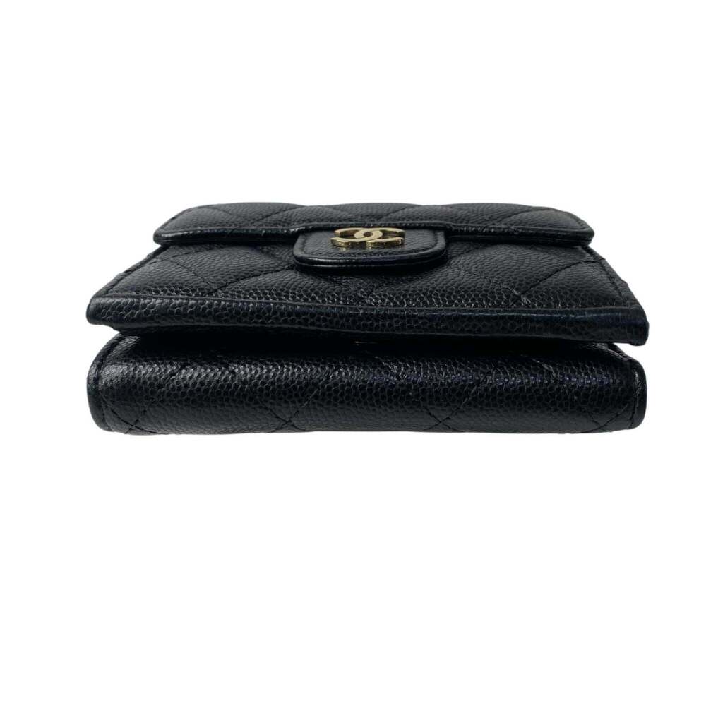 CHANEL Black Caviar Leather Logo Wallet - Picture 5 of 14